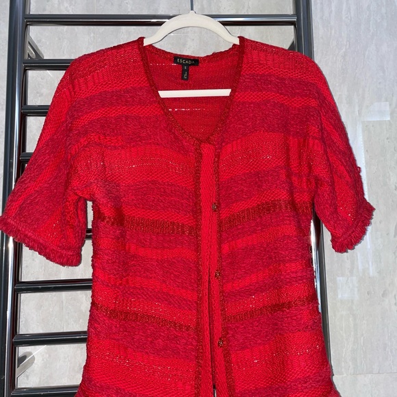 Escada red Cardigan - Picture 6 of 7